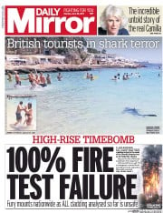 Daily Mirror () Newspaper Front Page for 26 June 2017
