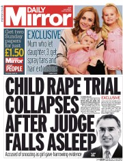 Daily Mirror () Newspaper Front Page for 26 July 2014