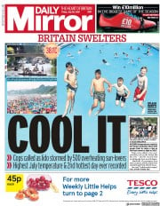 Daily Mirror () Newspaper Front Page for 26 July 2019