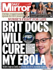 Daily Mirror () Newspaper Front Page for 26 August 2014