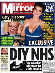 Daily Mirror () Newspaper Front Page for 26 September 2011