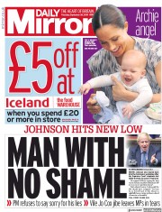 Daily Mirror () Newspaper Front Page for 26 September 2019