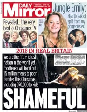 Daily Mirror () Newspaper Front Page for 27 November 2018