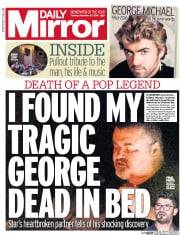 Daily Mirror () Newspaper Front Page for 27 December 2016