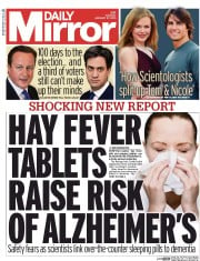Daily Mirror () Newspaper Front Page for 27 January 2015