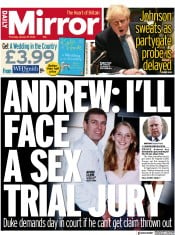 Daily Mirror () Newspaper Front Page for 27 January 2022