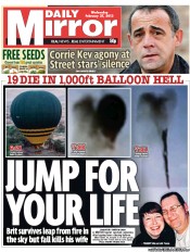 Daily Mirror () Newspaper Front Page for 27 February 2013