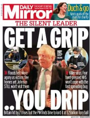 Daily Mirror () Newspaper Front Page for 27 February 2020