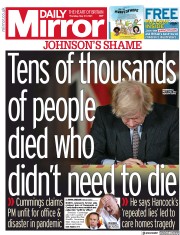 Daily Mirror () Newspaper Front Page for 27 May 2021