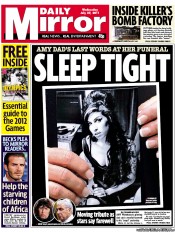 Daily Mirror () Newspaper Front Page for 27 July 2011