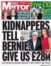 Daily Mirror () Newspaper Front Page for 27 July 2016