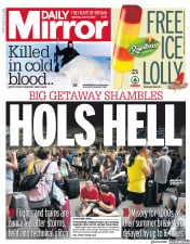 Daily Mirror () Newspaper Front Page for 27 July 2019