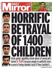 Daily Mirror () Newspaper Front Page for 27 August 2014