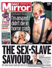 Daily Mirror () Newspaper Front Page for 27 August 2016