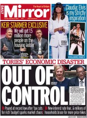Daily Mirror () Newspaper Front Page for 27 September 2022