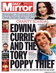 Daily Mirror () Newspaper Front Page for 28 October 2016