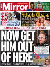 Daily Mirror () Newspaper Front Page for 28 November 2022