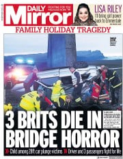Daily Mirror () Newspaper Front Page for 28 December 2018