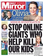 Daily Mirror () Newspaper Front Page for 28 January 2019