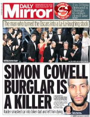 Daily Mirror () Newspaper Front Page for 28 February 2017