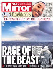 Daily Mirror () Newspaper Front Page for 28 February 2018