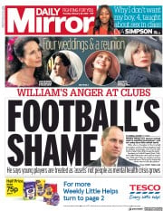 Daily Mirror () Newspaper Front Page for 28 February 2019
