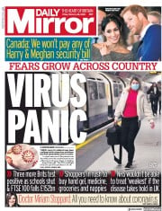Daily Mirror () Newspaper Front Page for 28 February 2020