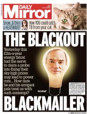 Daily Mirror () Newspaper Front Page for 28 March 2014