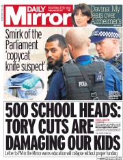 Daily Mirror () Newspaper Front Page for 28 April 2017