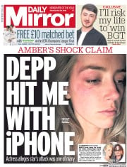 Daily Mirror () Newspaper Front Page for 28 May 2016