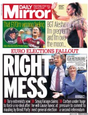 Daily Mirror () Newspaper Front Page for 28 May 2019