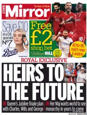 Daily Mirror () Newspaper Front Page for 28 May 2022
