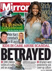 Daily Mirror () Newspaper Front Page for 28 July 2021
