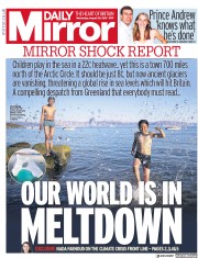 Daily Mirror () Newspaper Front Page for 28 August 2019
