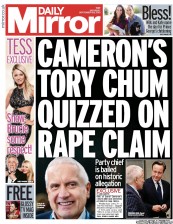 Daily Mirror () Newspaper Front Page for 28 September 2013