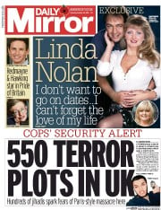 Daily Mirror () Newspaper Front Page for 29 October 2016
