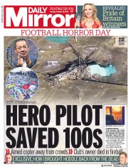 Daily Mirror () Newspaper Front Page for 29 October 2018
