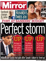 Daily Mirror () Newspaper Front Page for 29 October 2021
