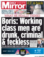 Daily Mirror () Newspaper Front Page for 29 November 2019