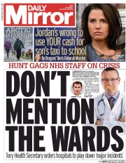 Daily Mirror () Newspaper Front Page for 29 January 2015