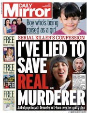Daily Mirror () Newspaper Front Page for 29 March 2014