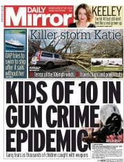 Daily Mirror () Newspaper Front Page for 29 March 2016