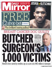 Daily Mirror () Newspaper Front Page for 29 April 2017