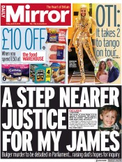Daily Mirror () Newspaper Front Page for 29 April 2022