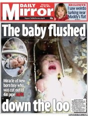 Daily Mirror () Newspaper Front Page for 29 May 2013