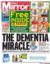 Daily Mirror () Newspaper Front Page for 29 May 2021