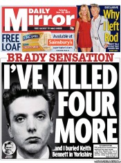 Daily Mirror () Newspaper Front Page for 29 June 2013
