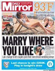 Daily Mirror () Newspaper Front Page for 29 June 2019