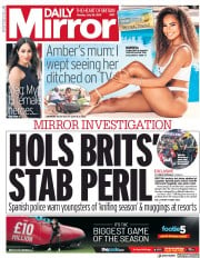 Daily Mirror () Newspaper Front Page for 29 July 2019