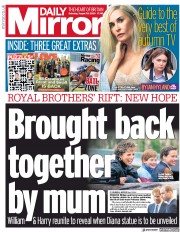 Daily Mirror () Newspaper Front Page for 29 August 2020